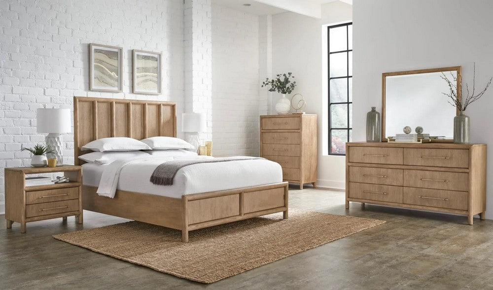 Modus Furniture - Dorsey California King-size Wooden Panel Bed in Granola - NSPVH6 view 6