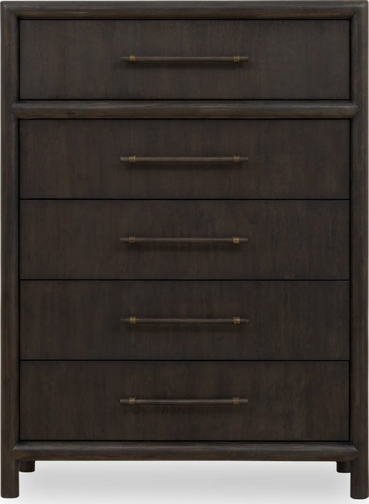 Modus Furniture - Dorsey Five Drawer Chest in Basalt Grey - NSU584 view 2