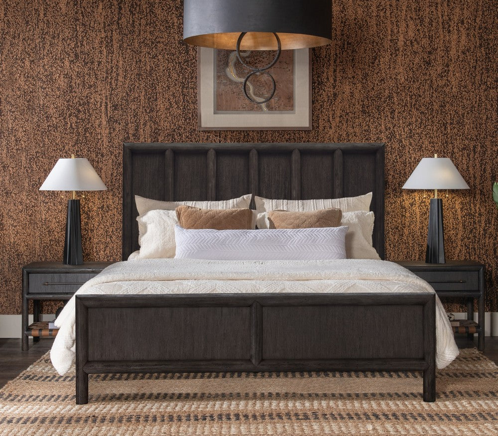 Modus Furniture - Dorsey King-size Wooden Panel Bed in Basalt Grey - NSU5H7 view 8