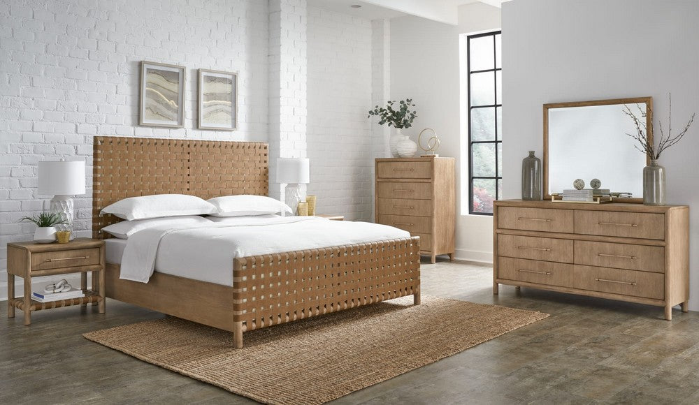 Modus Furniture - Dorsey King-size Woven Panel Bed in Granola and Ginger - NSPVK7 view 10