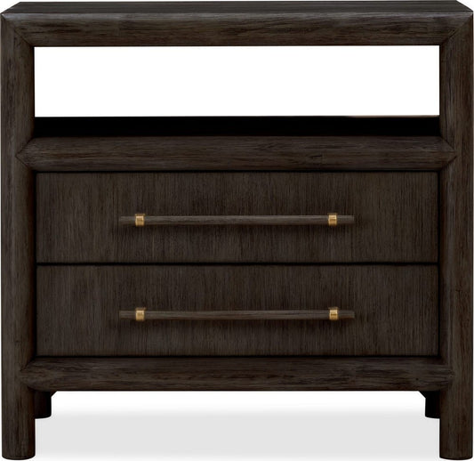 Modus Furniture - Dorsey Two Drawer USB-charging Nightstand in Basalt Grey - NSU581B view 2