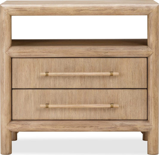 Modus Furniture - Dorsey Two Drawer USB-charging Nightstand in Granola - NSPV81B view 2