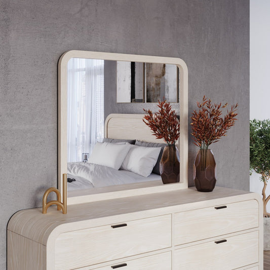 Modus Furniture - Drake Beveled Glass Wall or Dresser Mirror in Sugar - NKNF83 view 2
