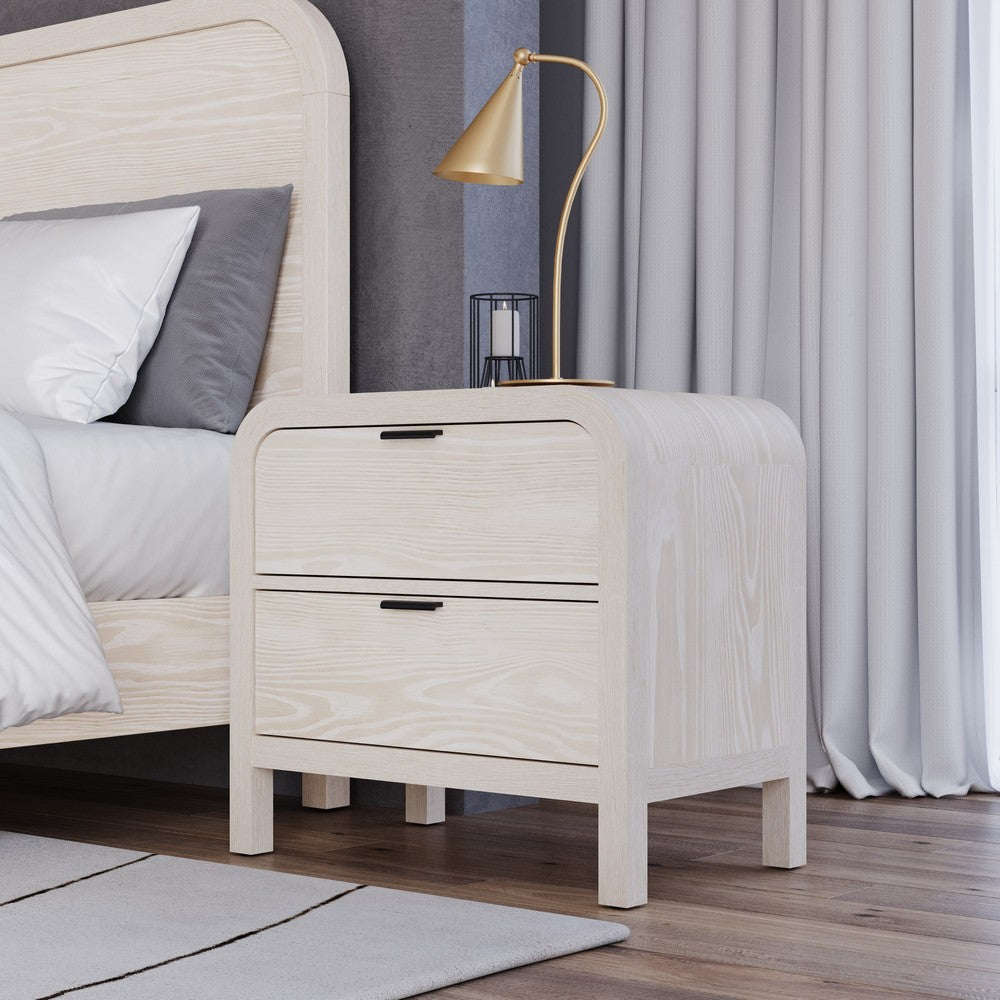 Modus Furniture - Drake Two Drawer USB-Charging Nightstand in Sugar - NKNF81 view 6