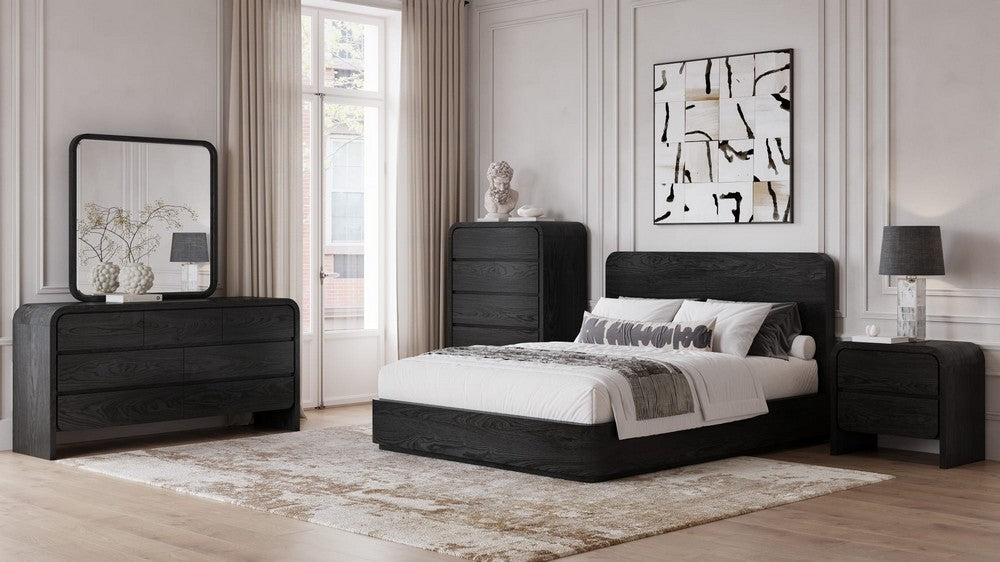 Modus Furniture - Elora Full-Size Ash Wood Platform Bed in Jet - PRKSK4 view 5