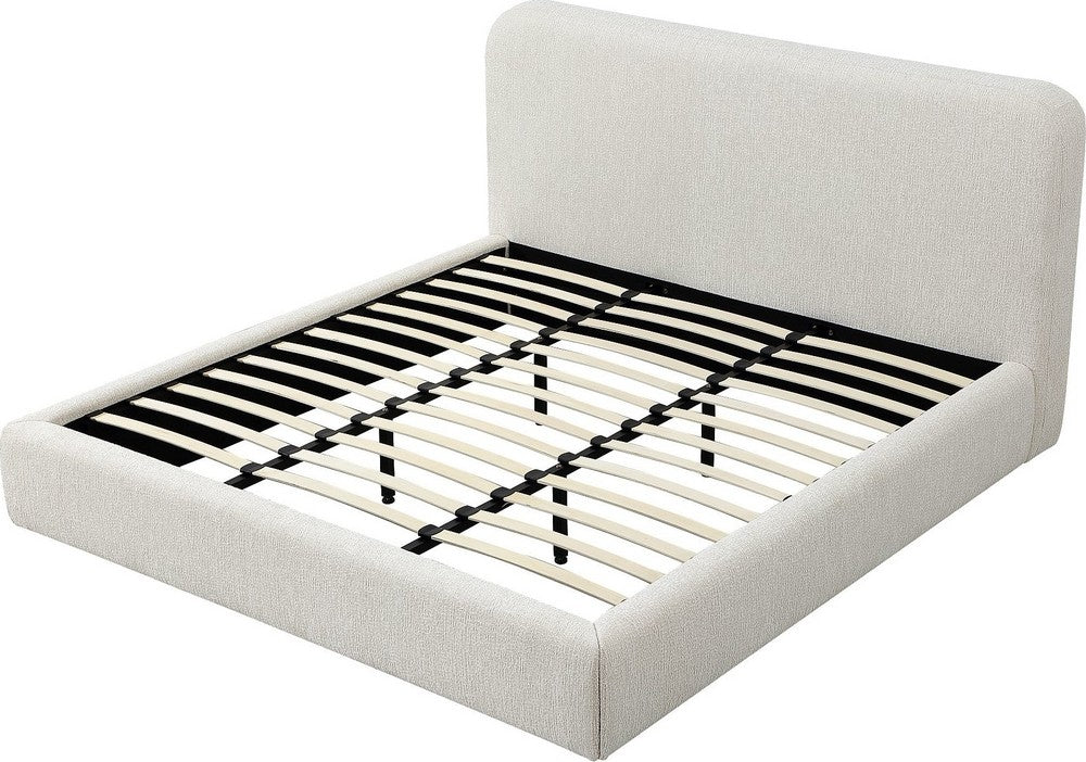 Modus Furniture - Elora Full-Size Upholstered Platform Bed in Whitewashed Chenille - PRZPM4 view 5