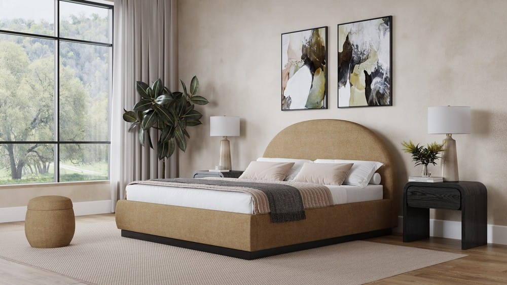 Modus Furniture - Flex Full-Size Upholstered Bed in Porcini Chenille (2026) - SRXLJ4 view 7