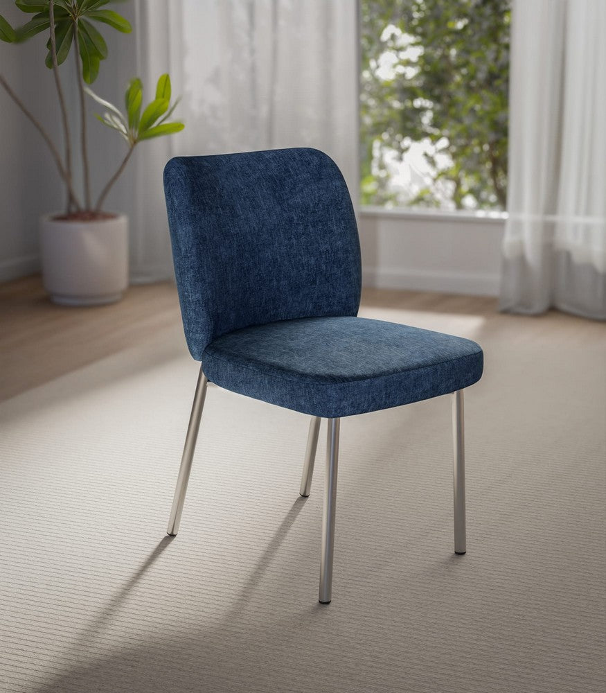 Modus Furniture - Fomo Chenille-upholstered Stainless Steel Base Dining Chair in Azure Set of 2 - SWWU64B_2 view 6