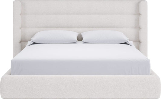 Modus Furniture - Frank Full-size Upholstered Wingback Platform Bed in Cottage Cheese Boucle - PCRWJ4 view 2