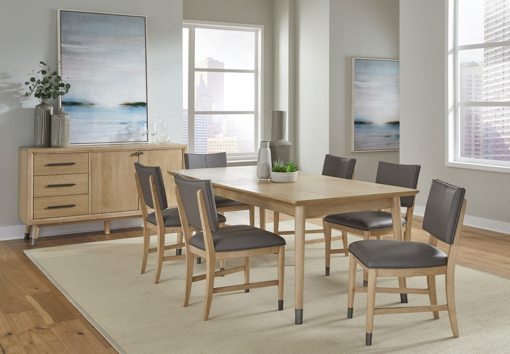 Modus Furniture - Franklin Dining Chair in Au Natural and Gray Leather Set of 2 - MXNK63_2 view 6