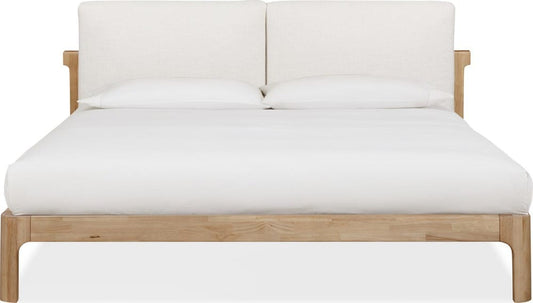 Modus Furniture - Furano California King-size Upholstered Two Cushion Platform Bed in Ginger and Natural Linen - QDTWK6 view 2