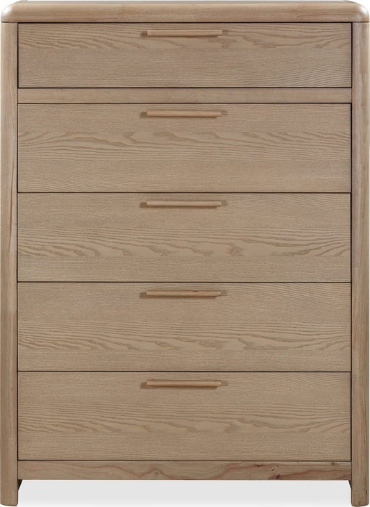 Modus Furniture - Furano Five Drawer Ash Wood Chest in Ginger - QDTW84 view 2