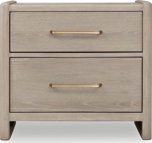 Modus Furniture - Gardenia 2 Drawer Oak Wood Nightstand in Chai - SDTK81 view 2