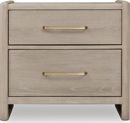 Modus Furniture - Gardenia 2 Drawer Oak Wood Nightstand in Chai - SDTK81 view 2