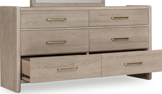 Modus Furniture - Gardenia Six Drawer Oak Wood Dresser in Chai - SDTK82 view 2