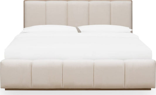 Modus Furniture - Gardenia Wood Frame Upholstered King-Size Platform Bed in Cotton and Chai - SDTKH7 view 2
