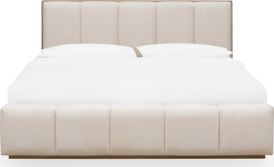 Modus Furniture - Gardenia Wood Frame Upholstered King-Size Platform Bed in Cotton and Chai - SDTKH7 view 2