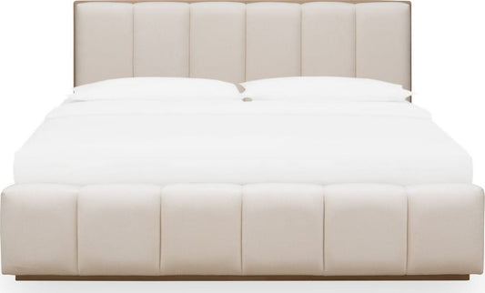 Modus Furniture - Gardenia Wood Frame Upholstered Queen-Size Platform Bed in Cotton and Chai - SDTKH5 view 2
