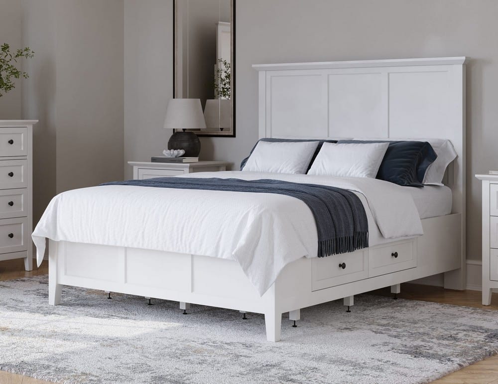 Modus Furniture - Grace Four Drawer California King-size Platform Storage Bed in Snowfall White - PNRAD6 view 12