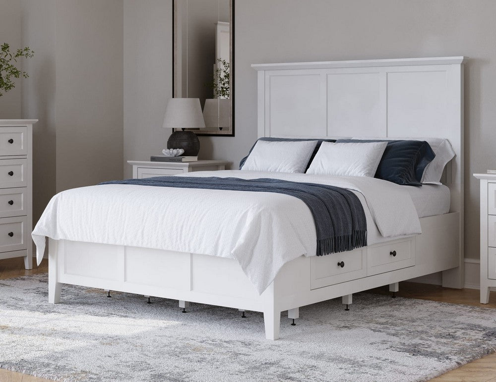 Modus Furniture - Grace Four Drawer King-size Platform Storage Bed in Snowfall White - PNRAD7 view 11