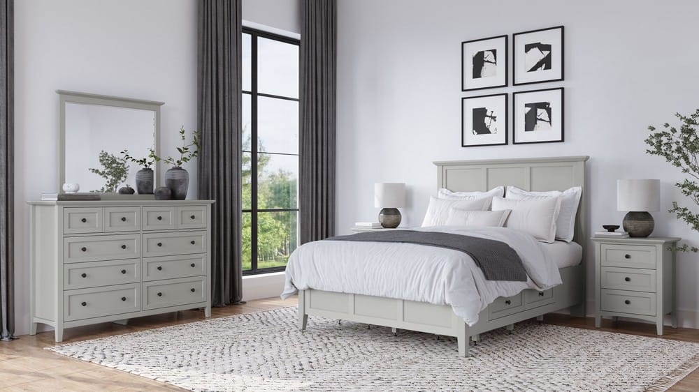 Modus Furniture - Grace Four Drawer Queen-size Platform Storage Bed in Elephant Grey - PNKGD5 view 10