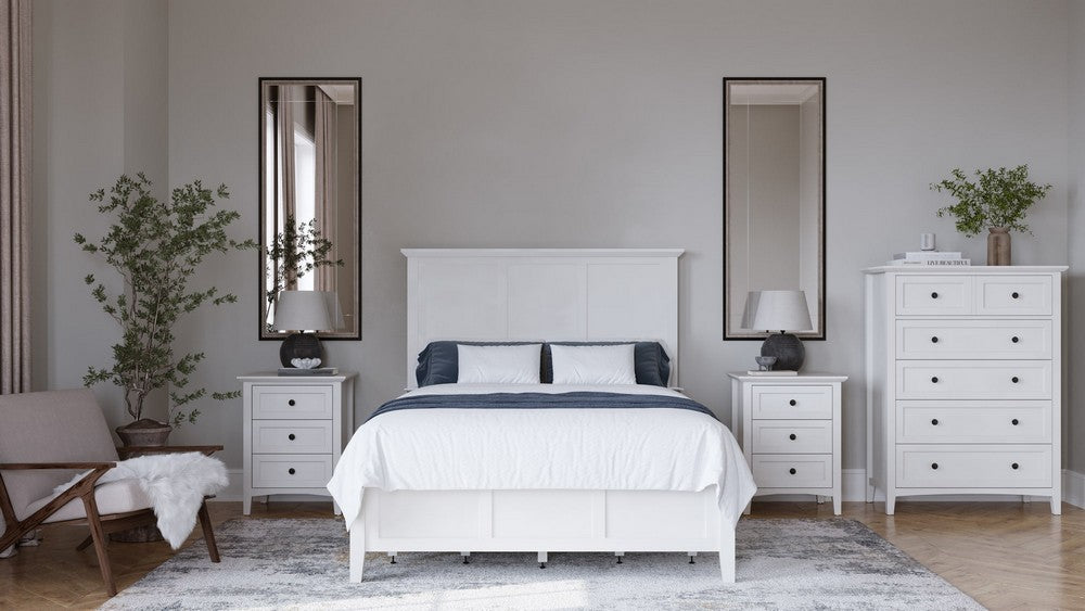 Modus Furniture - Grace Four Drawer Queen-size Platform Storage Bed in Snowfall White - PNRAD5 view 12