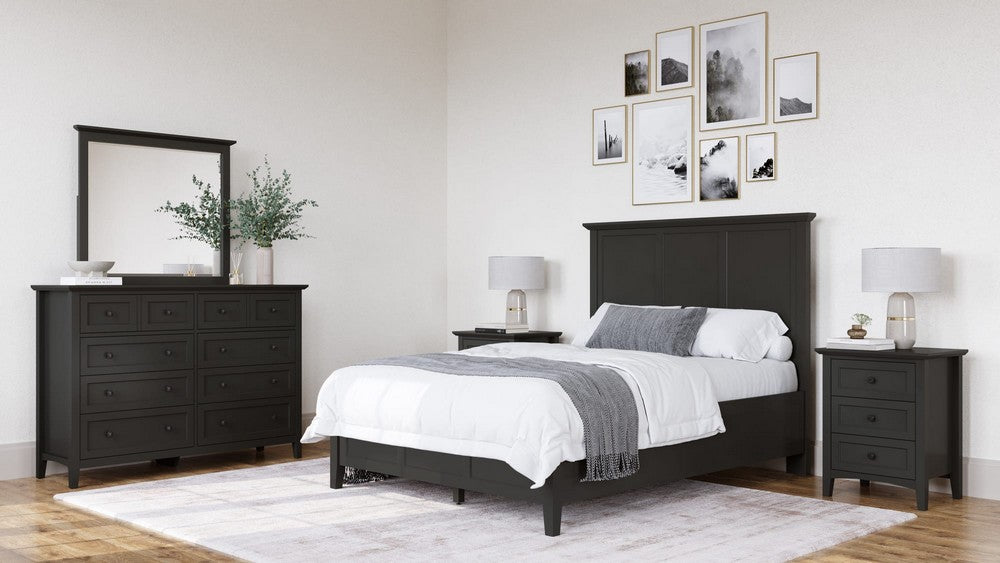 Modus Furniture - Grace Queen-size Three Panel Bed in Raven Black - PNRBL5 view 12