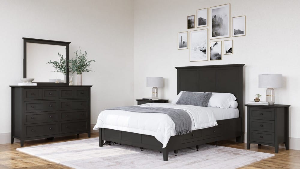 Modus Furniture - Grace Three Drawer Nightstand in Raven Black - PNRB81 view 7