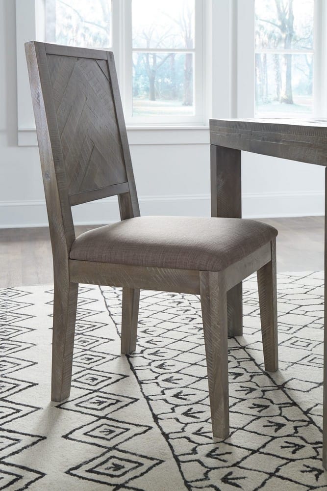 Modus Furniture - Herringbone Solid Wood Upholstered Dining Chair in Rustic Latte Set of 2 - 5QS363B_2 view 5