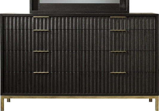 Modus Furniture - Kentifield Solid Wood Eight Drawer Dresser in Black Drifted Oak (2024) - 8ZU582A view 2