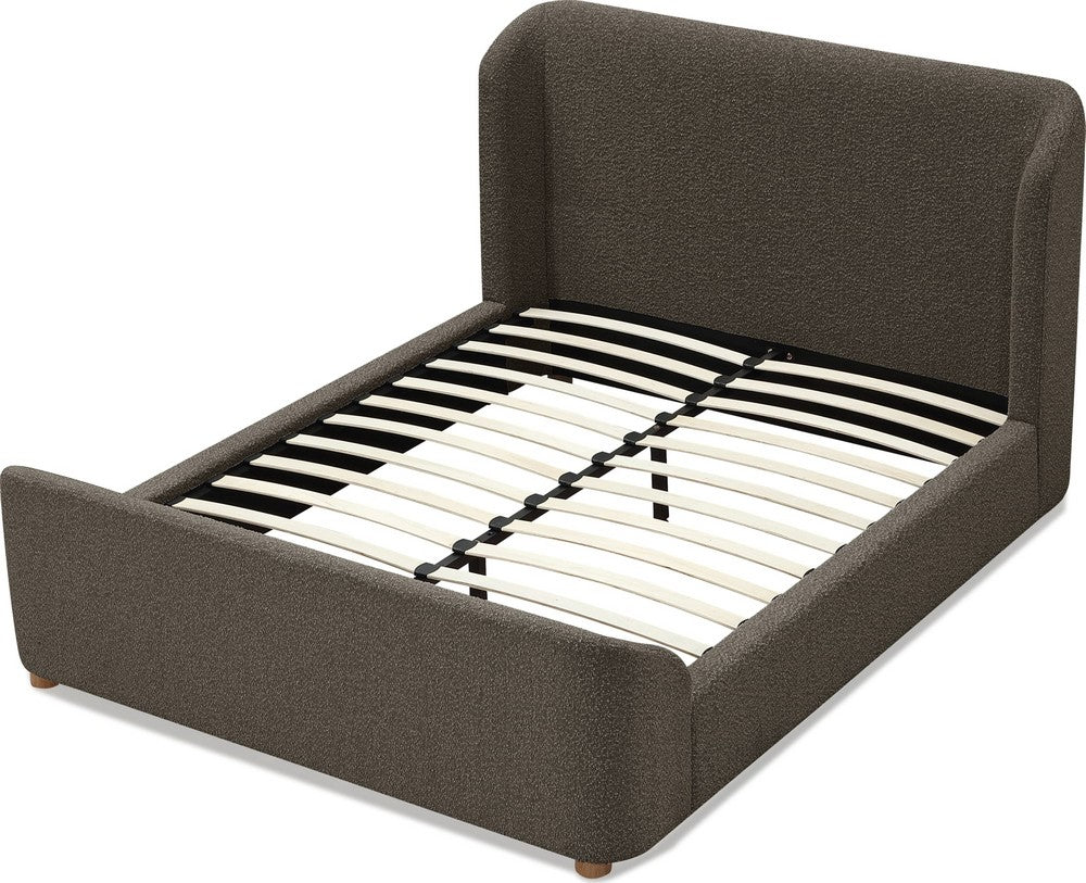 Modus Furniture - Kiki Queen-size Upholstered Platform Bed in Pumpernickel Boucle (2026) - MQRVL5 view 4