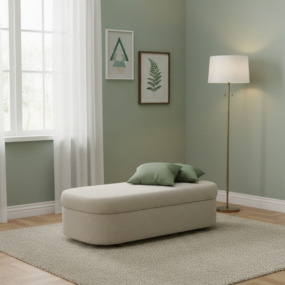Modus Furniture - Kiki Uph Stg Bench - Whp Honey - MQ1L91 view 3