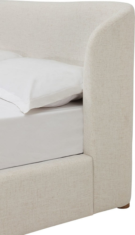 Modus Furniture - Kiki Upholstered Platform Bed in Whipped Honey Linen (2026) - MQ1LL5 view 4