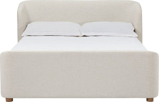 Modus Furniture - Kiki Upholstered Platform Bed in Whipped Honey Linen - MQ1LH4 view 2