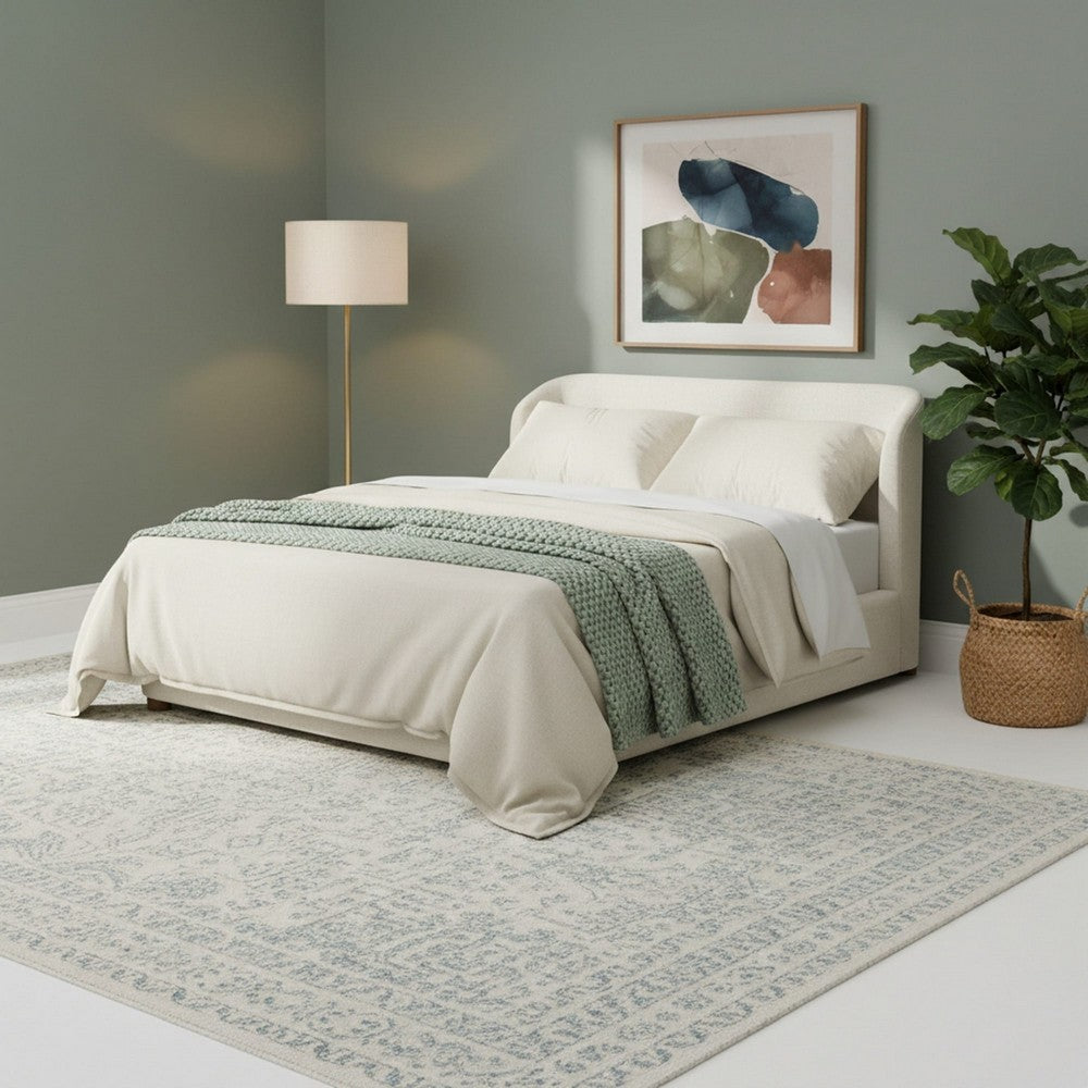 Modus Furniture - Kiki Upholstered Platform Bed in Whipped Honey Linen - MQ1LH6 view 7