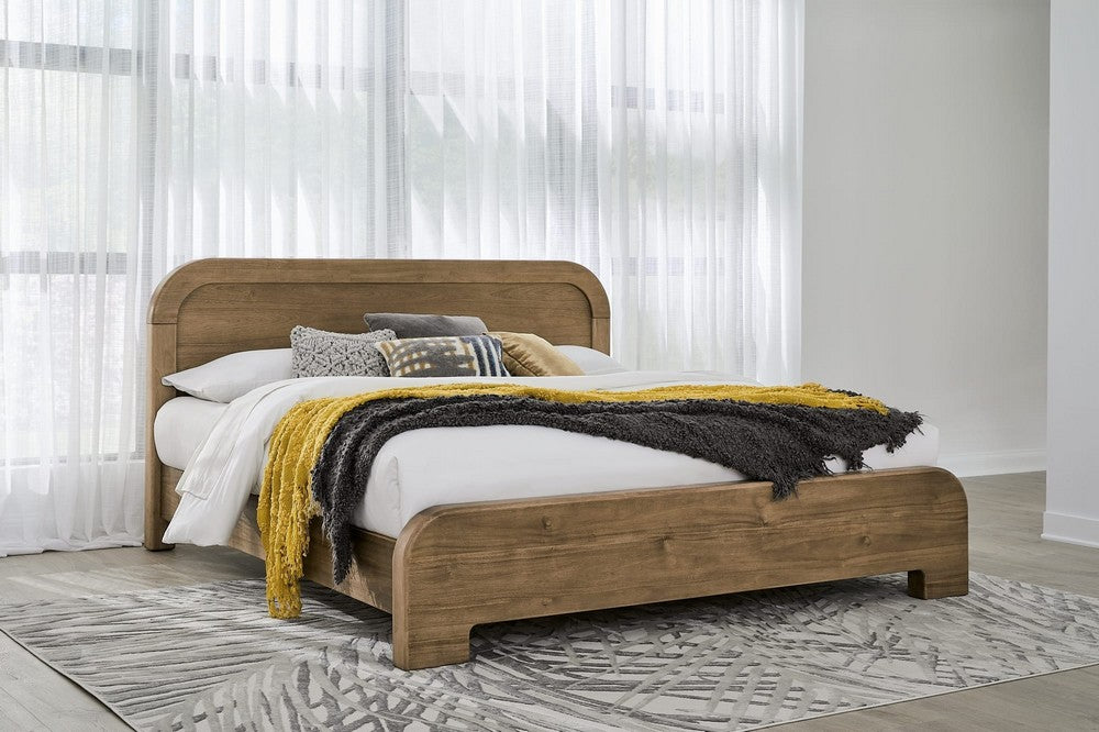 Modus Furniture - Kione King-size Acacia Wood Platform Bed in Lioness - TXXWH7 view 8