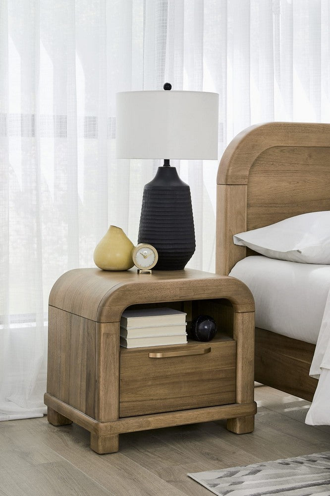 Modus Furniture - Kione One Drawer Acacia Wood Nightstand in Lioness - TXXW81 view 5