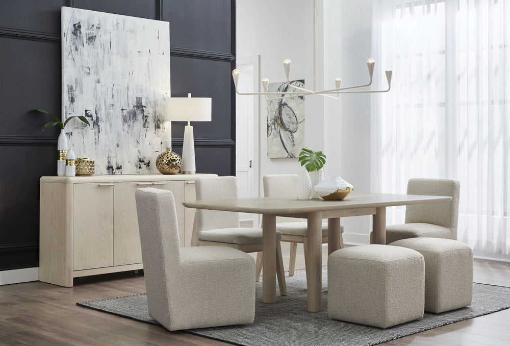 Modus Furniture - Liv Ash Wood Rectangular Dining Table in White Sand - QHTP60 view 8