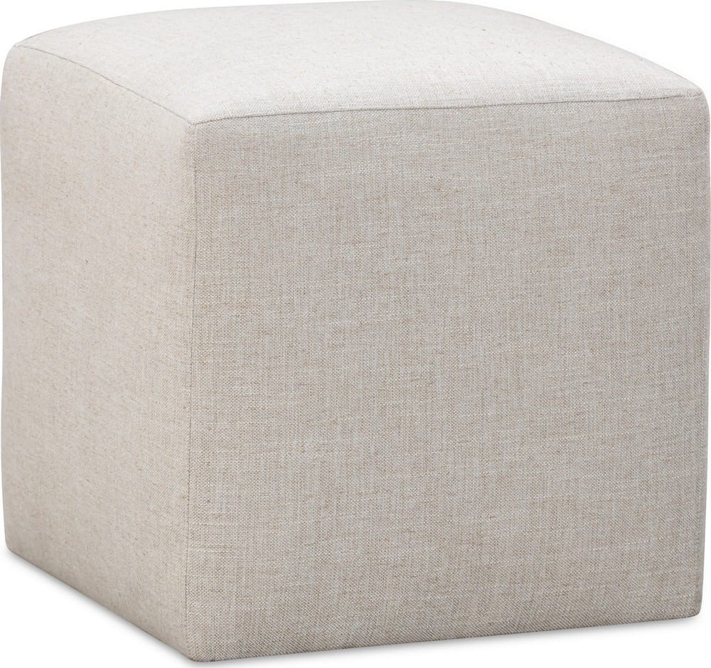 Modus Furniture - Liv Fully Upholstered Dining Ottoman in Natural Linen - QHTP65A view 1
