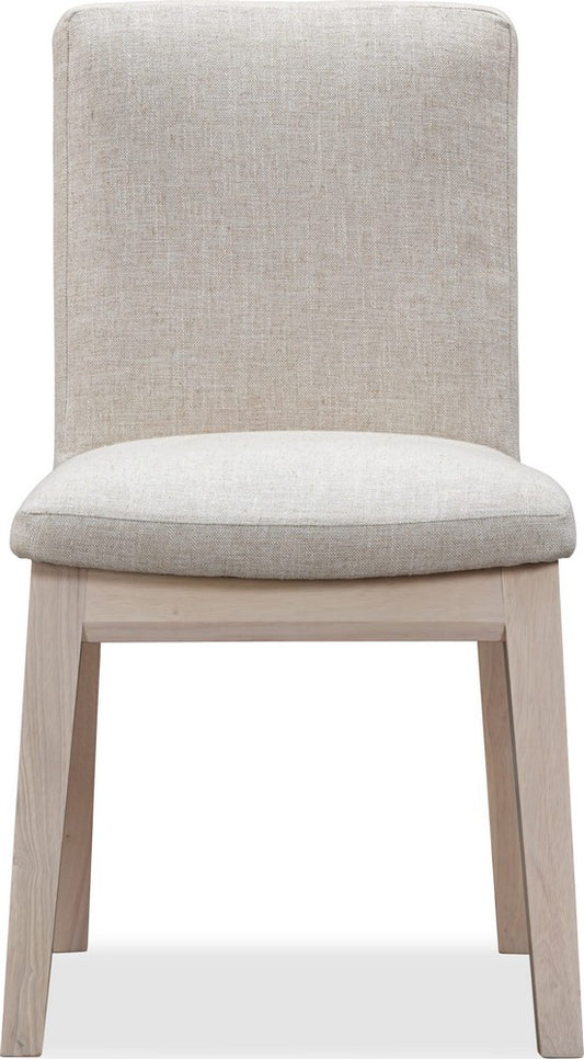 Modus Furniture - Liv Solid Wood Dining Chair in White Sand and Natural Linen - QHTP63A_1 view 2