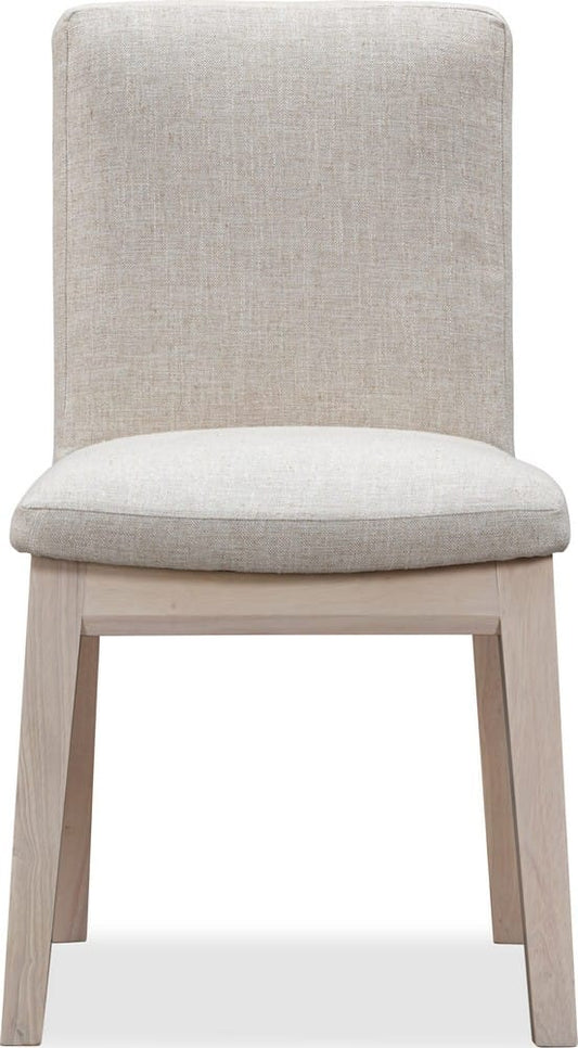 Modus Furniture - Liv Solid Wood Dining Chair in White Sand and Natural Linen Set of 2 - QHTP63A_2 view 2