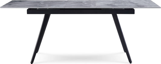 Modus Furniture - Lucia Extendable Stone Top Metal Leg Dining Table in Piedra and Black - LELB60 view 2