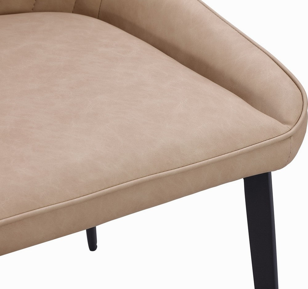 Modus Furniture - Lucia Metal Leg Upholstered Dining Chair in Honey Synthetic Leather Set of 2 - LEPJ63_2 view 5