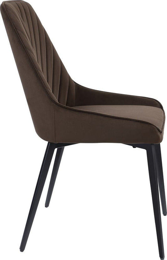 Modus Furniture - Lucia Metal Leg Upholstered Dining Chair in Penny Velvet and Gunmetal Set of 2 - LEPJ65_2 view 2