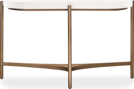 Modus Furniture - Lyon Semi-circular White Concrete and Metal Console Table - A8N123 view 2