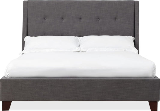 Modus Furniture - Madera Queen-size Upholstered Platform Bed in Dark Charcoal - JWHLH5 view 2