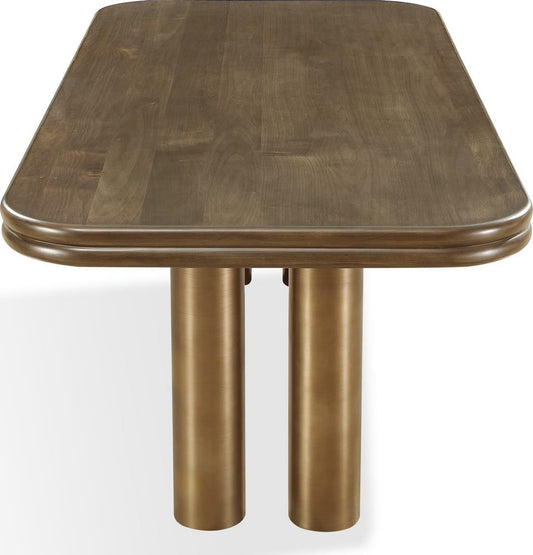 Modus Furniture - Mataranka Rectangular Dining Table in Bistre and Brushed Golden Stainless Steel - UTT660 view 2