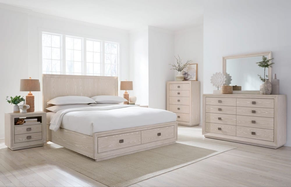 Modus Furniture - Maxime King-size Two Drawer Footboard Storage Bed In Ash - MSNFJ7 view 12