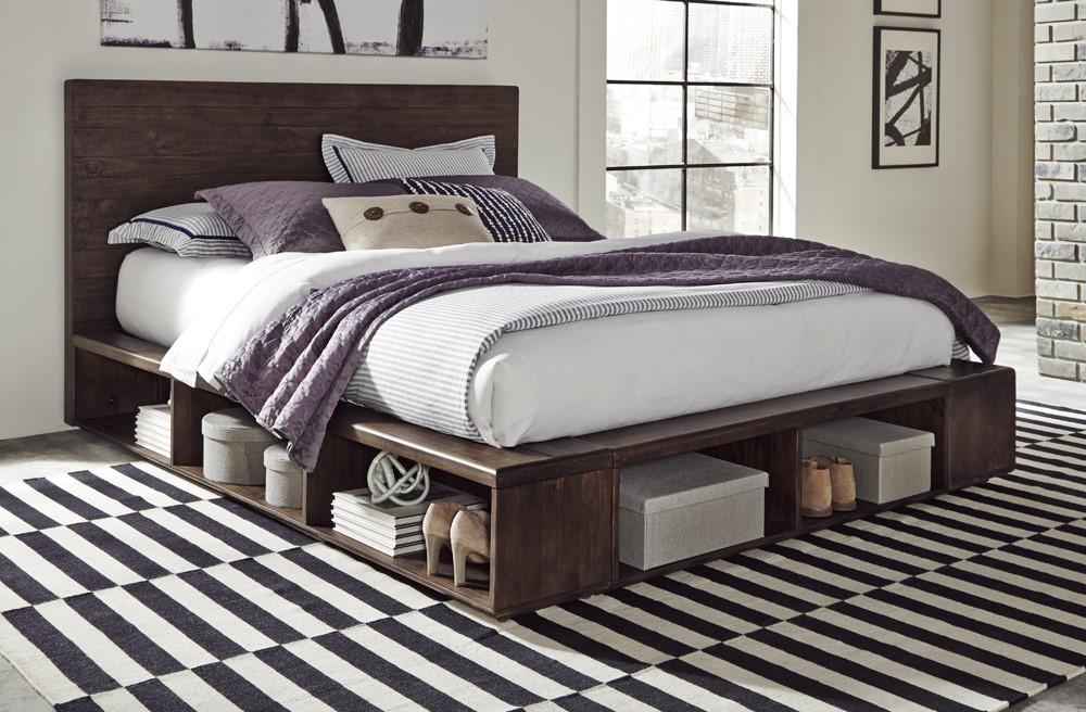 Modus Furniture - McKinney King-size Solid Wood Low Platform Storage Bed in Espresso Pine - AKK1F7_CLOSEOUT veiw 1