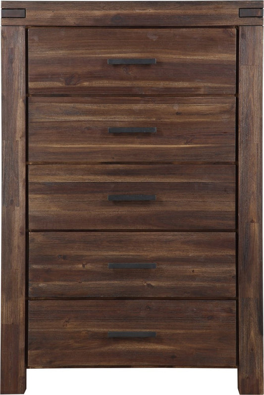 Modus Furniture - Meadow Five Drawer Solid Wood Chest in Brick Brown (2024) - 3F4184A view 2